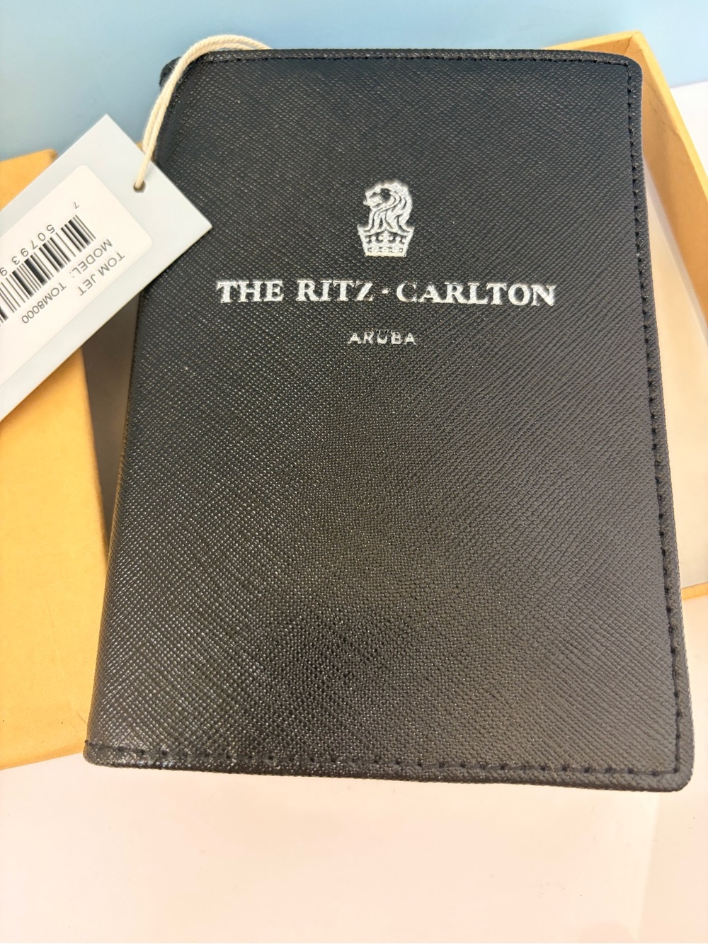 The Ritz-Carlton Black Leather Card & Key Holder - Sleek Hotel Branded Organizer